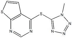 4-[(1-methyl-1H-1,2,3,4-tetraazol-5-yl)thio]thieno[2,3-d]pyrimidine Struktur