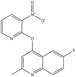 6-fluoro-2-methyl-4-[(3-nitro-2-pyridyl)oxy]quinoline Struktur