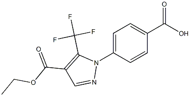 4-[4-(ethoxycarbonyl)-5-(trifluoromethyl)-1H-pyrazol-1-yl]benzoic acid Struktur