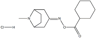 3-{[(cyclohexylcarbonyl)oxy]imino}-8-methyl-8-azabicyclo[3.2.1]octane hydrochloride Struktur