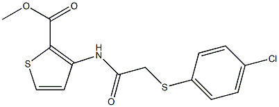 methyl 3-({2-[(4-chlorophenyl)thio]acetyl}amino)thiophene-2-carboxylate Struktur