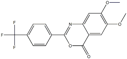 6,7-dimethoxy-2-[4-(trifluoromethyl)phenyl]-4H-3,1-benzoxazin-4-one Struktur