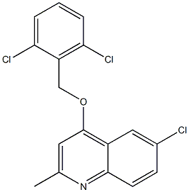 6-chloro-4-[(2,6-dichlorobenzyl)oxy]-2-methylquinoline Struktur