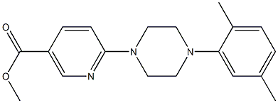 methyl 6-[4-(2,5-dimethylphenyl)piperazino]nicotinate Struktur