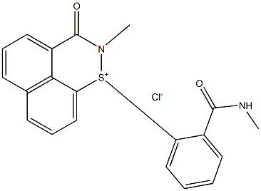 2-methyl-1-{2-[(methylamino)carbonyl]phenyl}-3-oxo-2,3-dihydronaphtho[1,8-de][1,2]thiazin-1-ium chloride Struktur