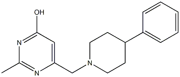 2-methyl-6-[(4-phenylpiperidino)methyl]-4-pyrimidinol Struktur