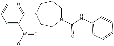 N1-phenyl-4-(3-nitro-2-pyridyl)-1,4-diazepane-1-carboxamide Struktur