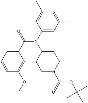 tert-butyl 4-[(3-methoxybenzoyl)-3,5-dimethylanilino]tetrahydro-1(2H)-pyridinecarboxylate Struktur