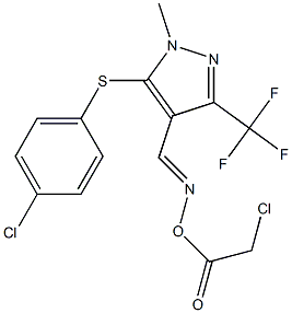 4-({[(2-chloroacetyl)oxy]imino}methyl)-5-[(4-chlorophenyl)sulfanyl]-1-methyl-3-(trifluoromethyl)-1H-pyrazole Struktur