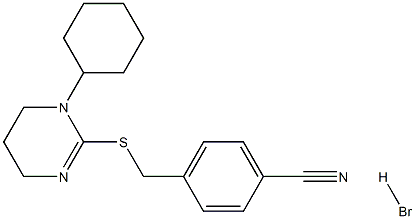 4-{[(1-cyclohexyl-1,4,5,6-tetrahydropyrimidin-2-yl)thio]methyl}benzonitrilehydrobromide Struktur