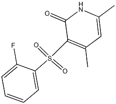 3-[(2-fluorophenyl)sulfonyl]-4,6-dimethyl-2(1H)-pyridinone Struktur