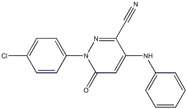 4-anilino-1-(4-chlorophenyl)-6-oxo-1,6-dihydro-3-pyridazinecarbonitrile Struktur