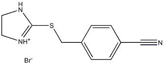 2-[(4-cyanobenzyl)thio]-4,5-dihydro-1H-imidazol-3-ium bromide Struktur