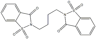 2-[4-(1,1,3-trioxo-2,3-dihydro-1H-1lambda~6~-benzo[d]isothiazol-2-yl)butyl]-2,3-dihydro-1H-1lambda~6~-benzo[d]isothiazole-1,1,3-trione Struktur