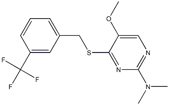 N-(5-methoxy-4-{[3-(trifluoromethyl)benzyl]sulfanyl}-2-pyrimidinyl)-N,N-dimethylamine Struktur