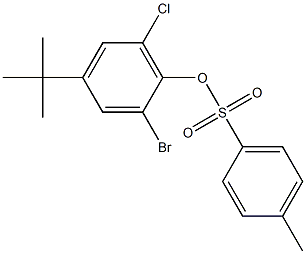 2-bromo-4-(tert-butyl)-6-chlorophenyl 4-methylbenzene-1-sulfonate Struktur