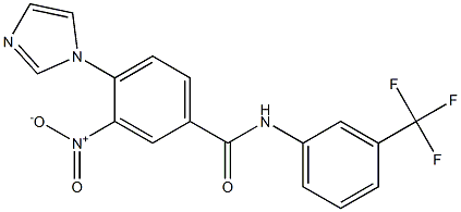 4-(1H-imidazol-1-yl)-3-nitro-N-[3-(trifluoromethyl)phenyl]benzenecarboxamide Struktur