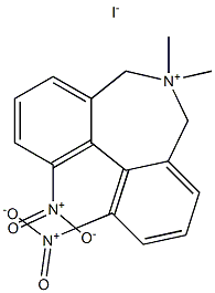 6,6-dimethyl-1,11-dinitro-6,7-dihydro-5H-dibenzo[c,e]azepinium iodide Struktur