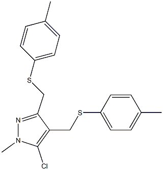 (5-chloro-1-methyl-3-{[(4-methylphenyl)sulfanyl]methyl}-1H-pyrazol-4-yl)methyl 4-methylphenyl sulfide Struktur