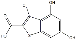 3-chloro-4,6-dihydroxybenzo[b]thiophene-2-carboxylic acid Struktur