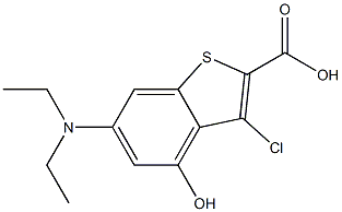 3-chloro-6-(diethylamino)-4-hydroxybenzo[b]thiophene-2-carboxylic acid Struktur