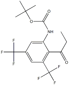 tert-butyl 2-propionyl-3,5-bis(trifluoromethyl)phenylcarbamate Struktur