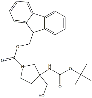 1-Fmoc-3--Boc-amino-3-(hydroxymethyl)Pyrrolidine Struktur