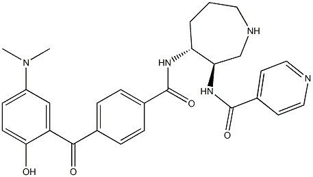 N-[(3R,4R)-4-[[4-(5-dimethylamino-2-hydroxy-benzoyl)benzoyl]amino]azepan-3-yl]pyridine-4-carboxamide Struktur