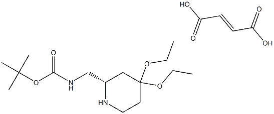 (S)-(+)-2-(Boc-aminomethyl)-4,4-diethoxypiperidine fumarate Struktur