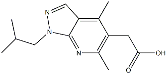 (1-isobutyl-4,6-dimethyl-1H-pyrazolo[3,4-b]pyridin-5-yl)acetic acid Struktur