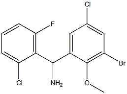 (3-bromo-5-chloro-2-methoxyphenyl)(2-chloro-6-fluorophenyl)methanamine Struktur