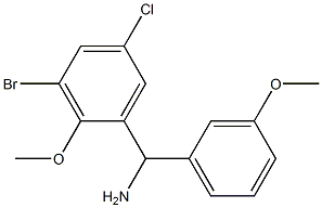 (3-bromo-5-chloro-2-methoxyphenyl)(3-methoxyphenyl)methanamine Struktur