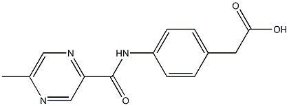 (4-{[(5-methylpyrazin-2-yl)carbonyl]amino}phenyl)acetic acid Struktur