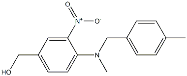 (4-{methyl[(4-methylphenyl)methyl]amino}-3-nitrophenyl)methanol Struktur