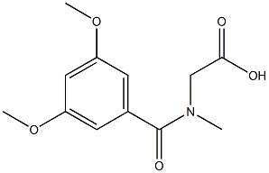 [(3,5-dimethoxybenzoyl)(methyl)amino]acetic acid Struktur