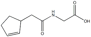 [(cyclopent-2-en-1-ylacetyl)amino]acetic acid Struktur