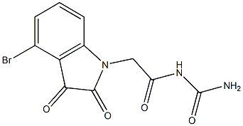 [2-(4-bromo-2,3-dioxo-2,3-dihydro-1H-indol-1-yl)acetyl]urea Struktur