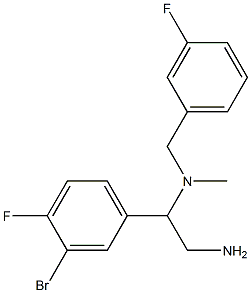 [2-amino-1-(3-bromo-4-fluorophenyl)ethyl][(3-fluorophenyl)methyl]methylamine Struktur