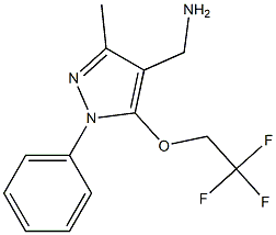 [3-methyl-1-phenyl-5-(2,2,2-trifluoroethoxy)-1H-pyrazol-4-yl]methanamine Struktur