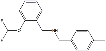 {[2-(difluoromethoxy)phenyl]methyl}[(4-methylphenyl)methyl]amine Struktur