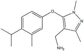 {1,3-dimethyl-5-[3-methyl-4-(propan-2-yl)phenoxy]-1H-pyrazol-4-yl}methanamine Struktur