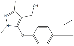 {1,3-dimethyl-5-[4-(2-methylbutan-2-yl)phenoxy]-1H-pyrazol-4-yl}methanol Struktur