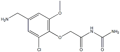 {2-[4-(aminomethyl)-2-chloro-6-methoxyphenoxy]acetyl}urea Struktur