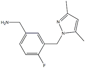 {3-[(3,5-dimethyl-1H-pyrazol-1-yl)methyl]-4-fluorophenyl}methanamine Struktur