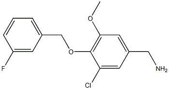 {3-chloro-4-[(3-fluorophenyl)methoxy]-5-methoxyphenyl}methanamine Structure