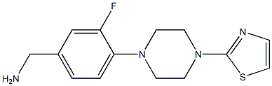 {3-fluoro-4-[4-(1,3-thiazol-2-yl)piperazin-1-yl]phenyl}methanamine Struktur