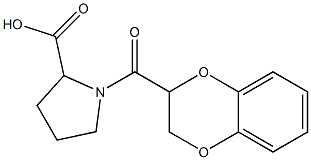 1-(2,3-dihydro-1,4-benzodioxin-2-ylcarbonyl)pyrrolidine-2-carboxylic acid Struktur