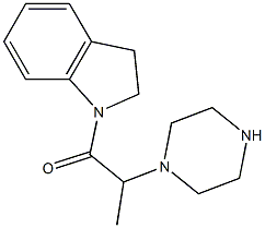 1-(2,3-dihydro-1H-indol-1-yl)-2-(piperazin-1-yl)propan-1-one Struktur