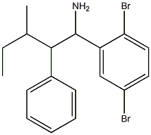 1-(2,5-dibromophenyl)-3-methyl-2-phenylpentan-1-amine Struktur