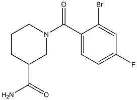 1-(2-bromo-4-fluorobenzoyl)piperidine-3-carboxamide Struktur